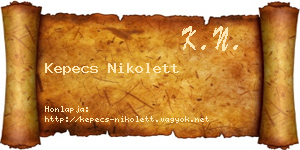 Kepecs Nikolett névjegykártya